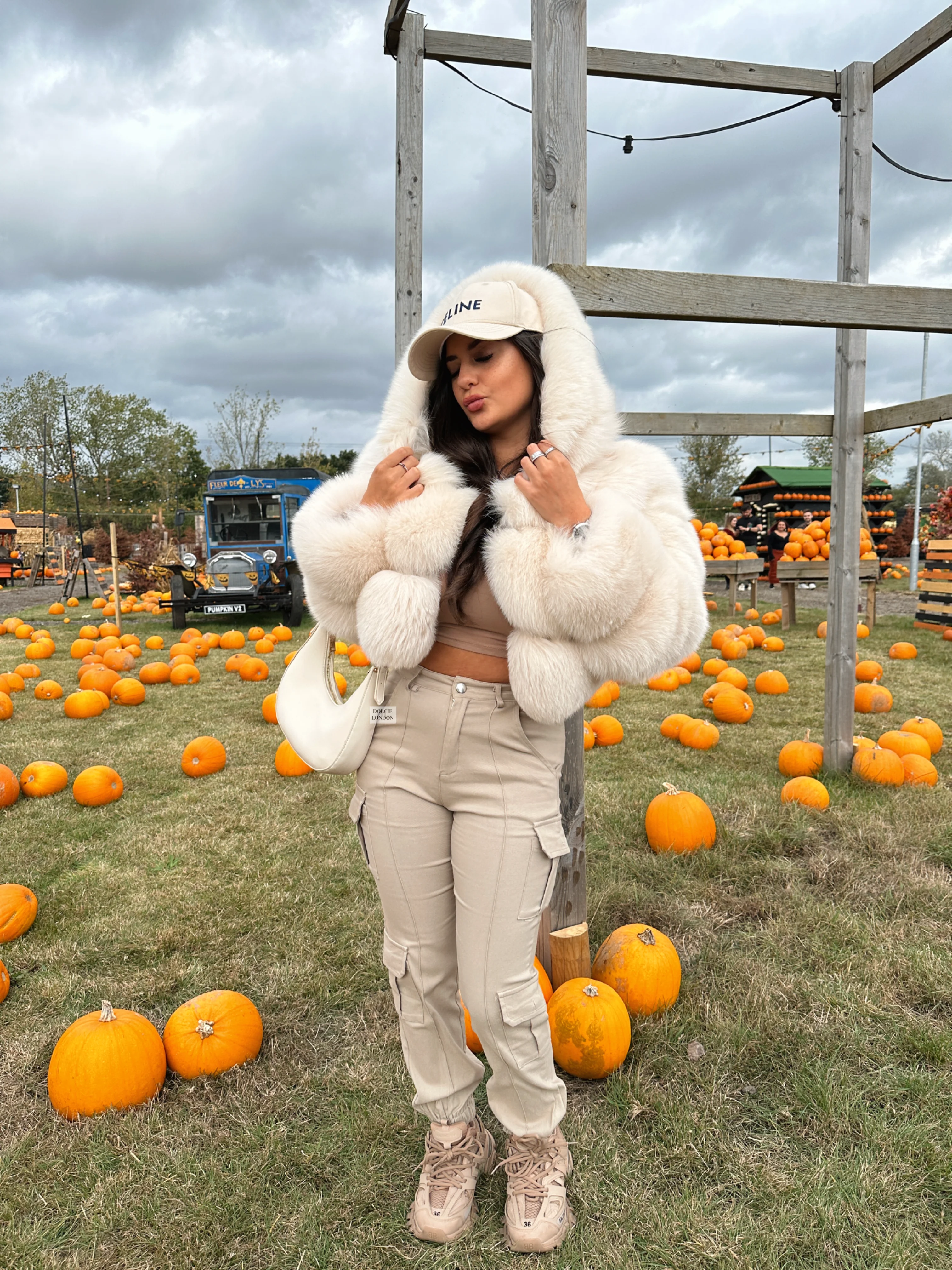 Cropped Mini Hooded Coat - Image 3