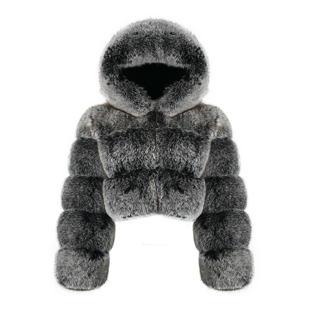 Cropped Mini Hooded Coat - Image 8