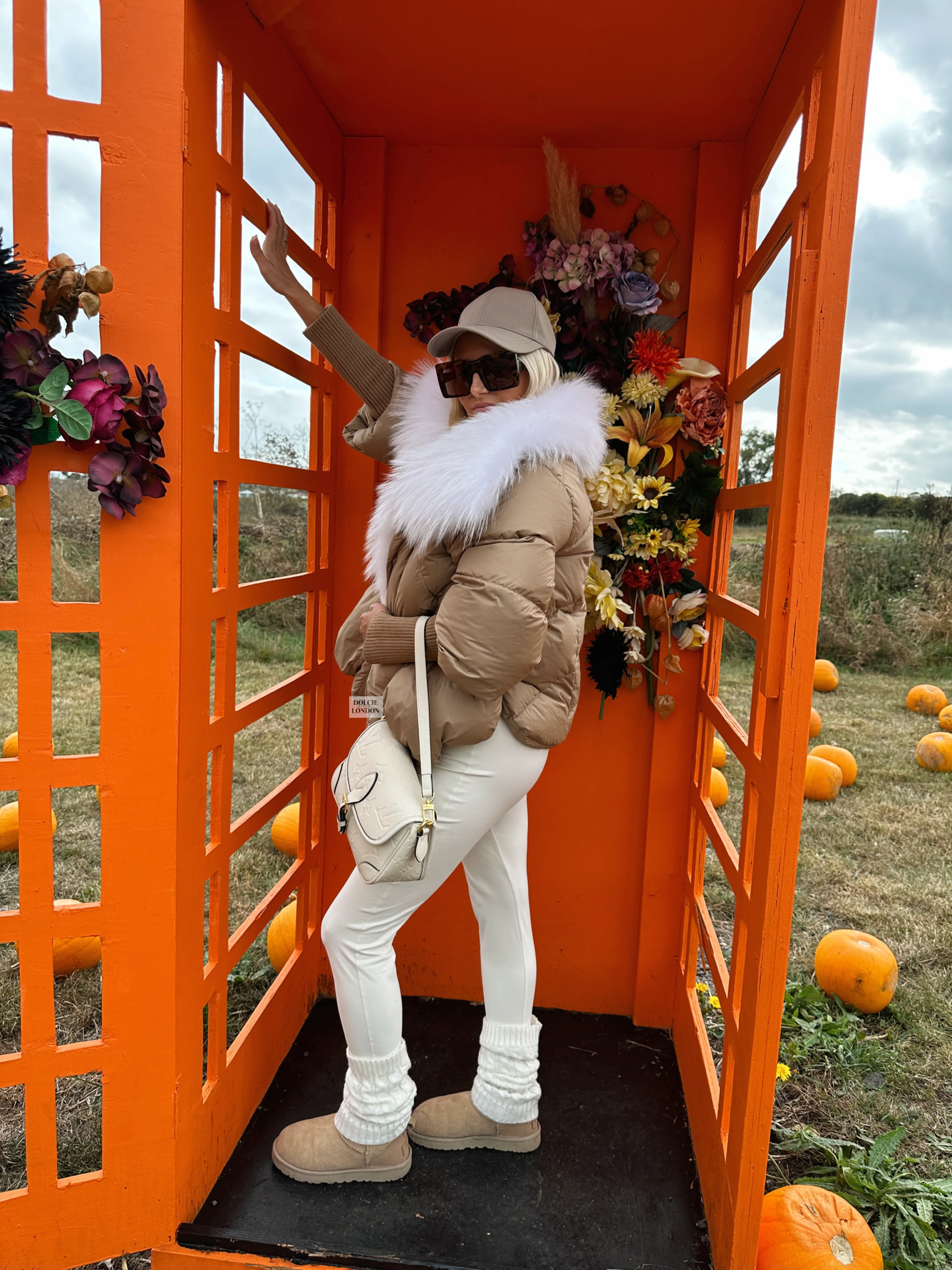 Down Puffer Jacket with Fur Collar - Image 3