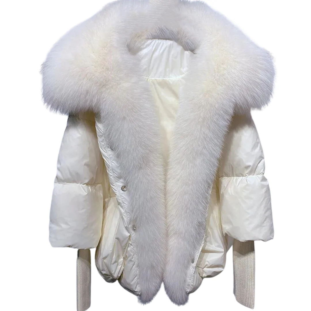 Down Puffer Jacket with Fur Collar - Image 5