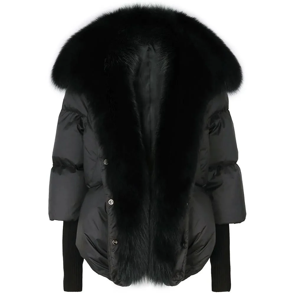 Down Puffer Jacket with Fur Collar - Image 8