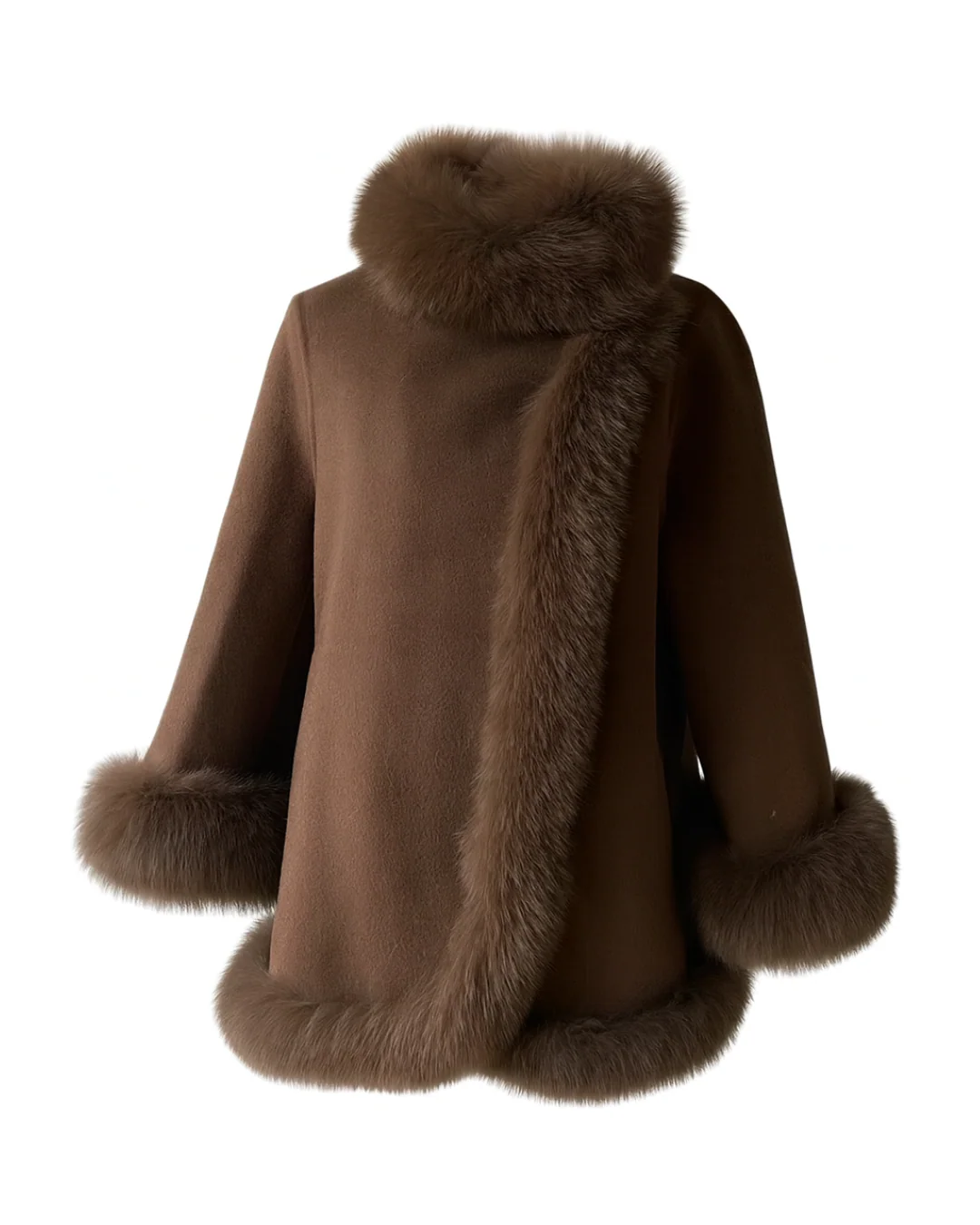 Fur Collar & Cuffs Cashmere Coat - Image 5