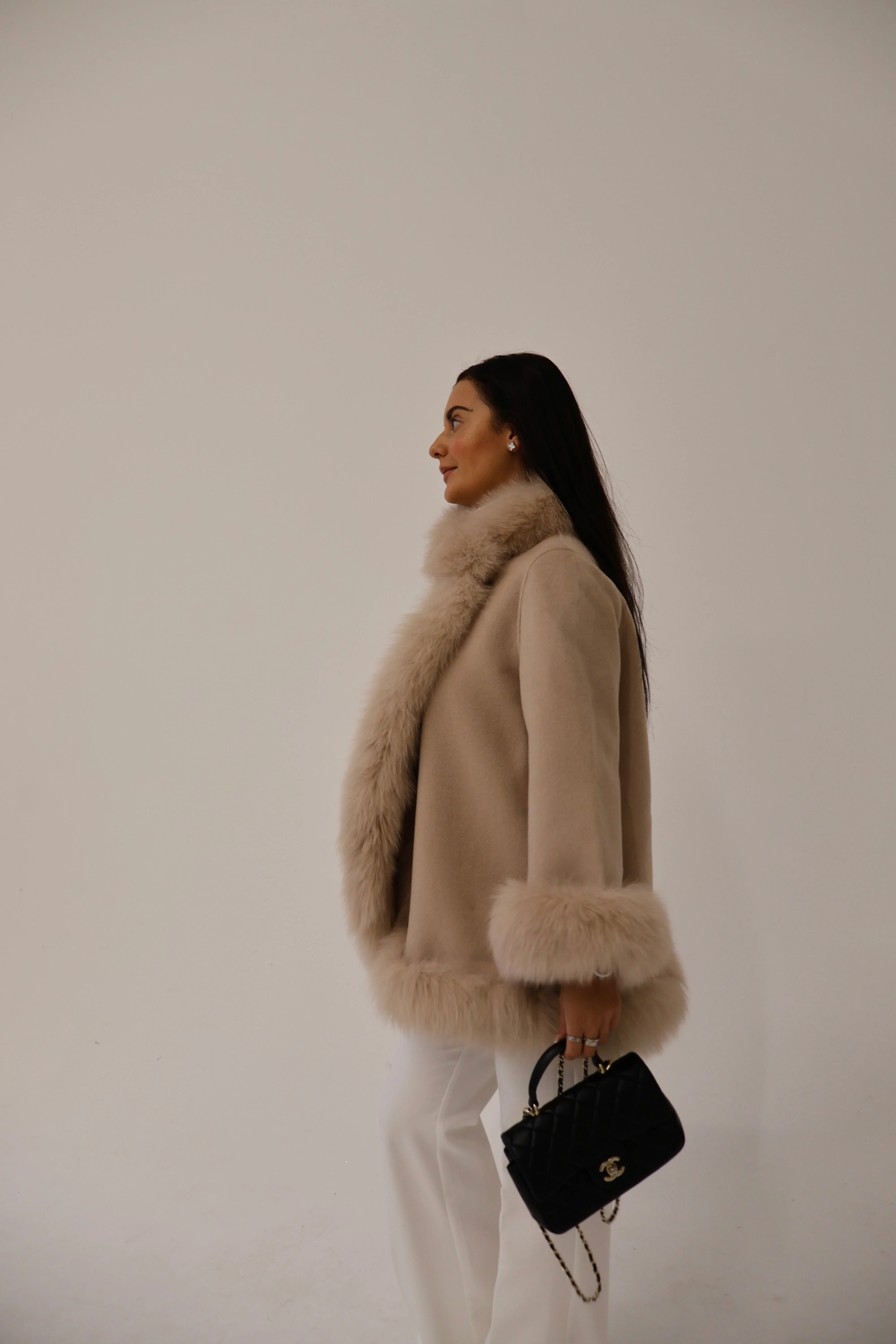 Fur Collar & Cuffs Cashmere Coat - Image 6