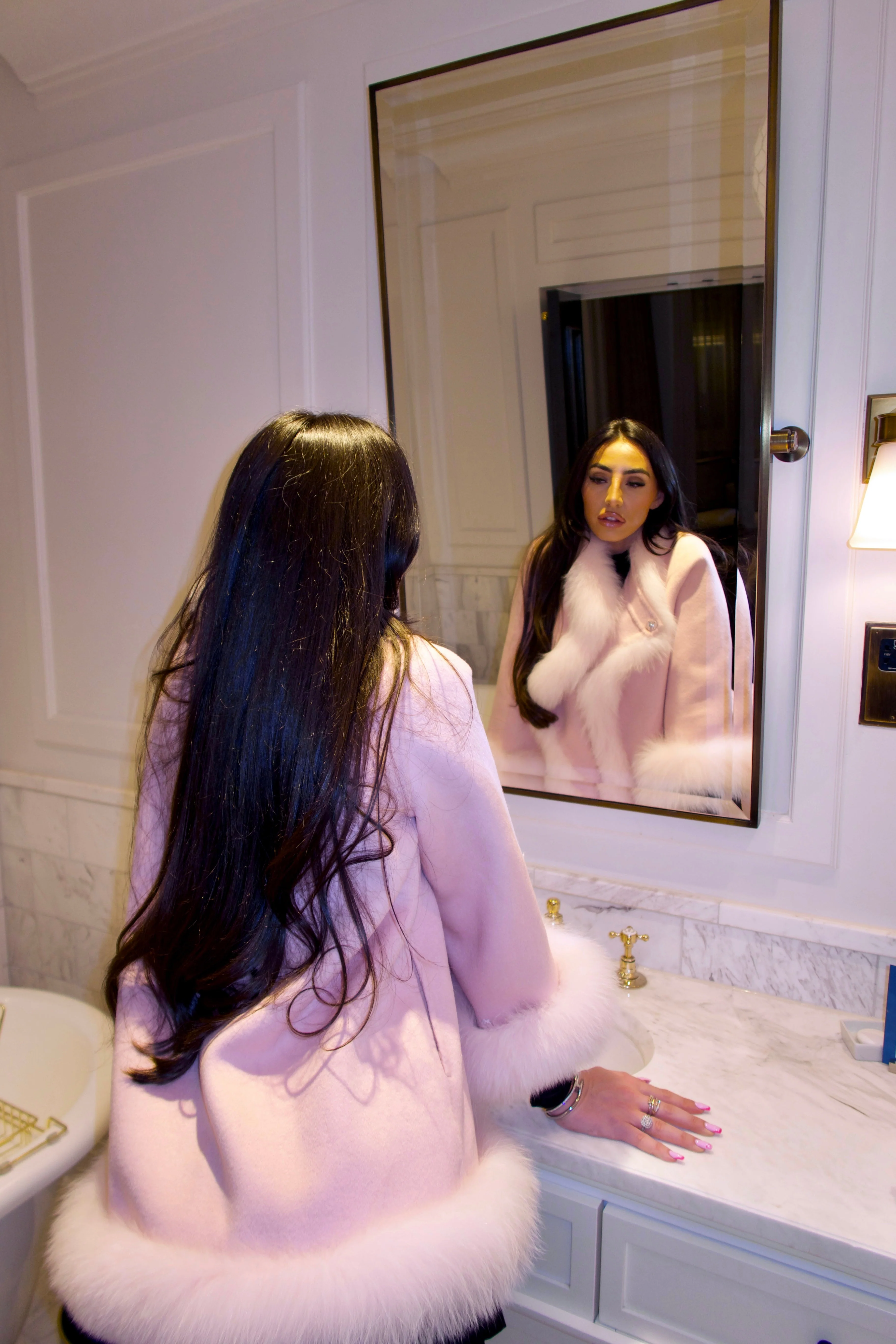 Fur Collar & Cuffs Cashmere Coat - Image 7