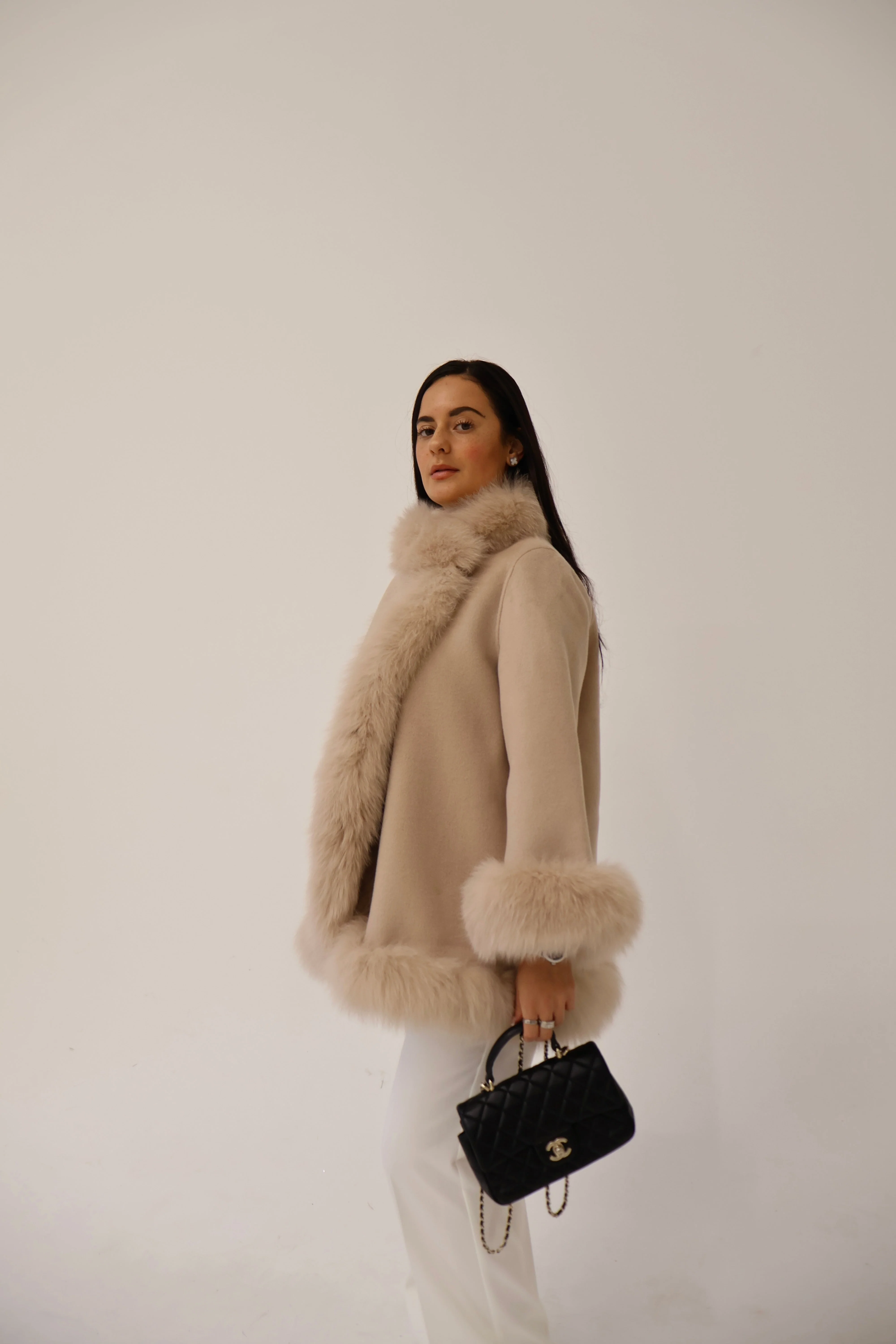 Fur Collar & Cuffs Cashmere Coat - Image 8