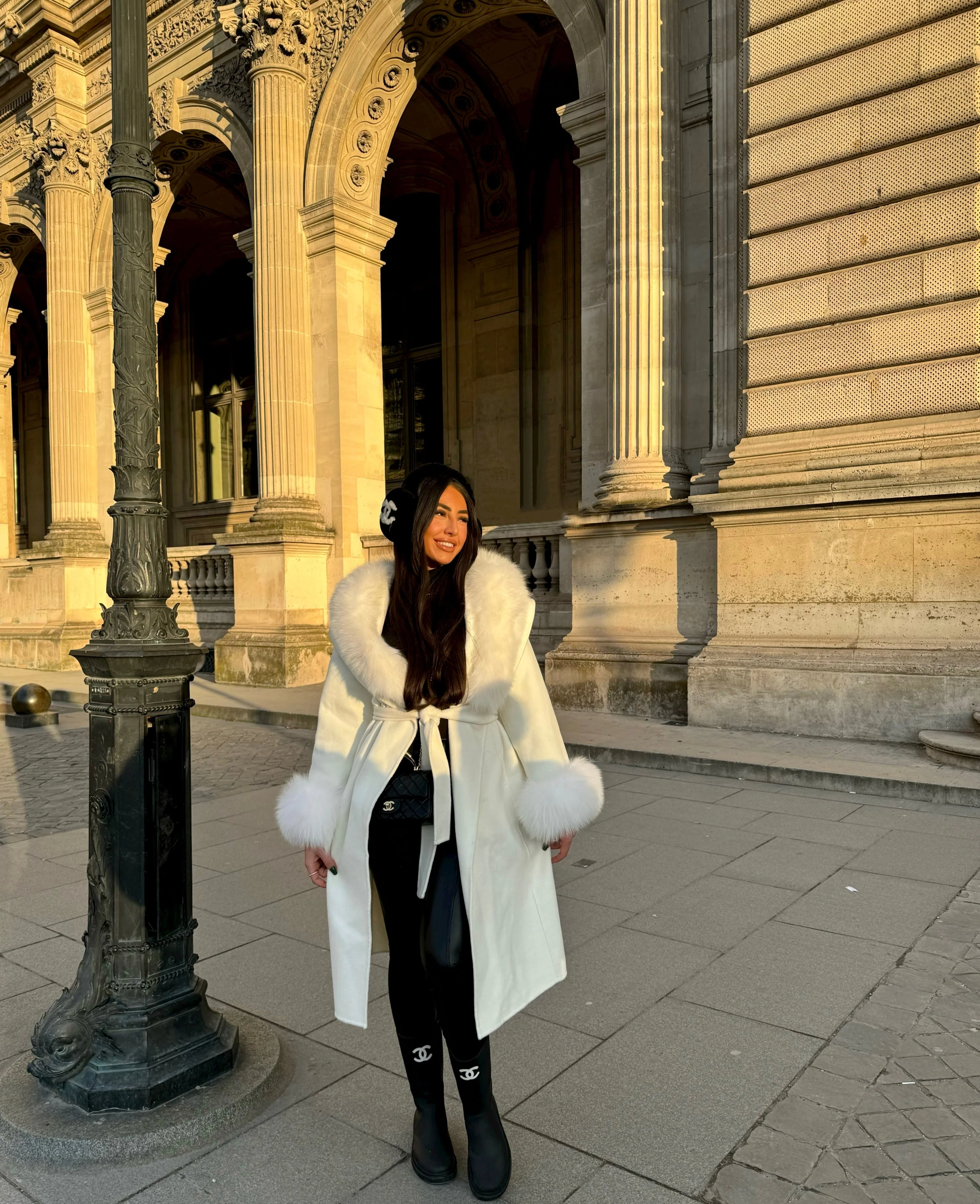 Fur Collar & Cuffs Long Cashmere Coat - Image 8