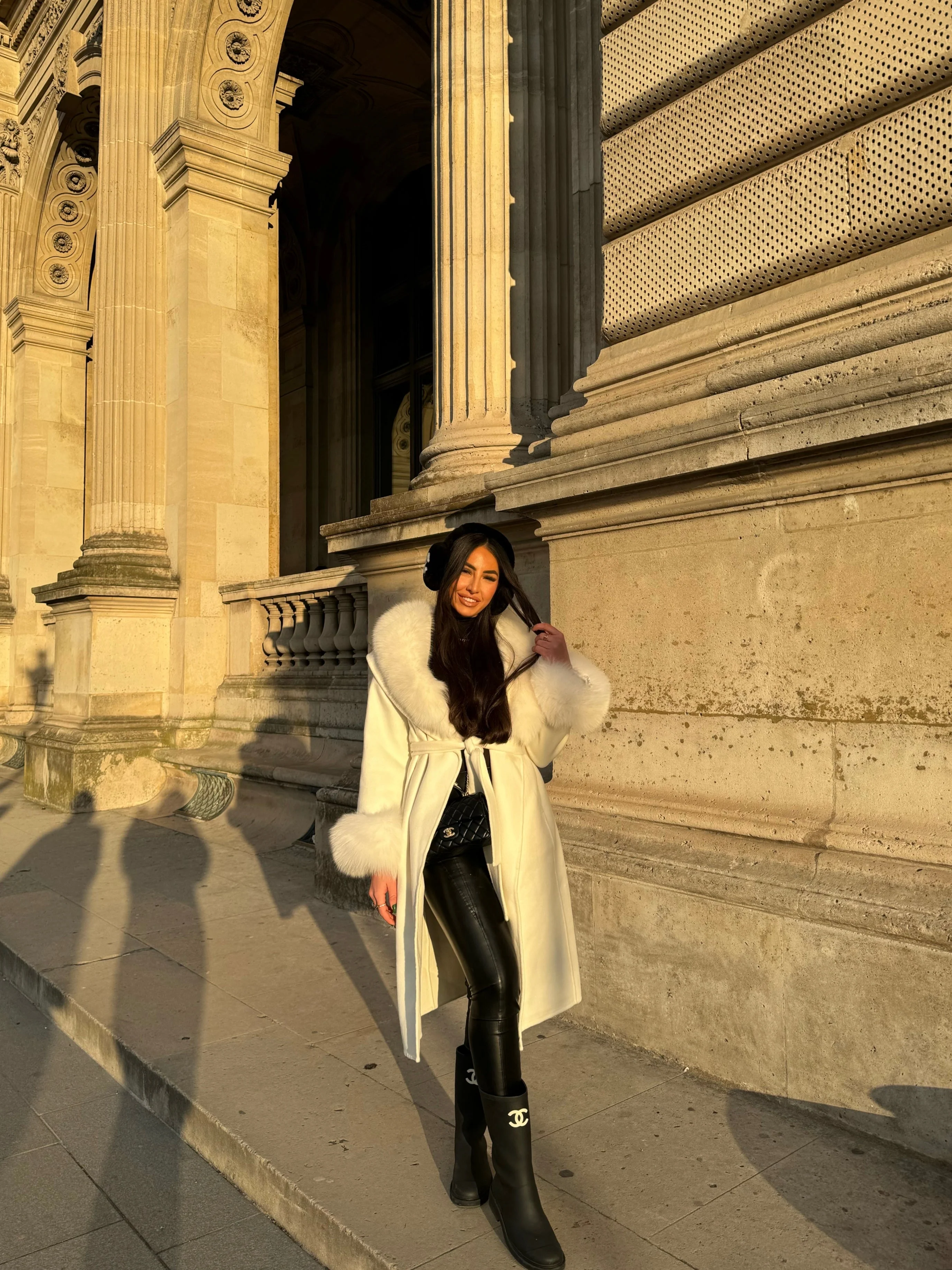 Fur Collar & Cuffs Long Cashmere Coat - Image 9