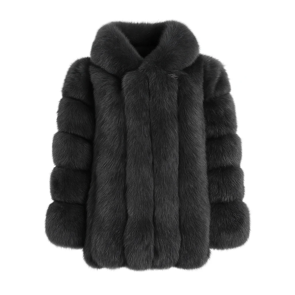 Hooded Straight Rows Long Coat - Image 6