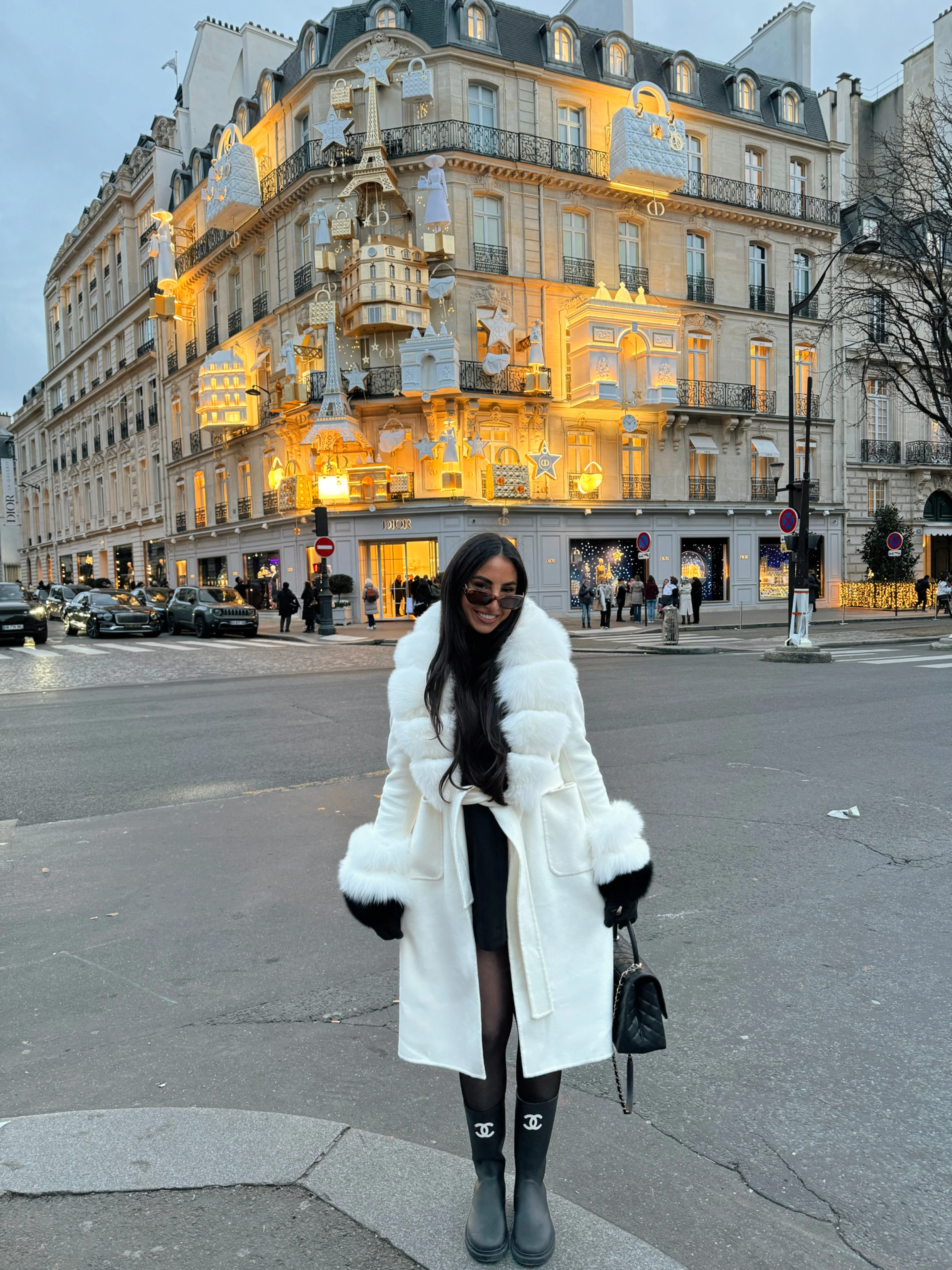 Long Cashmere Coat with Fur Collar & Cuffs - Image 8